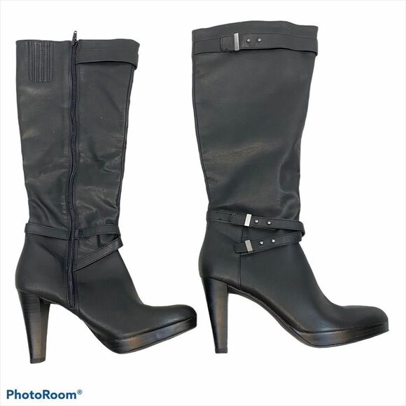 New @ttitude Shoes - NWOT New @ttitude Faux Leather Heeled Boots 8.5